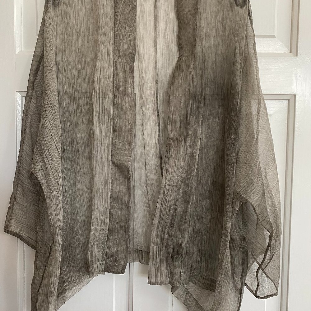 Eileen Fisher Silver Gauze Summer Jacket